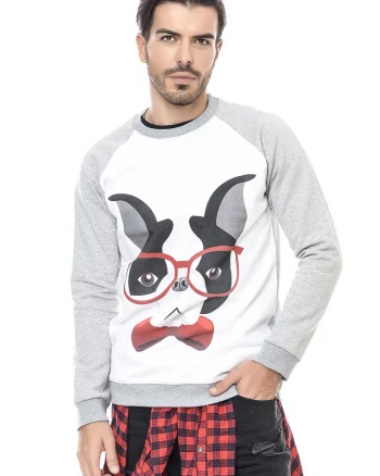 Bluza de trening de bumbac cu decolteu la baza gatului