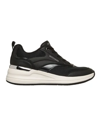 Pantofi sport wedge Billion 2-Monroe Wedge cu insertii de plasa, Negru