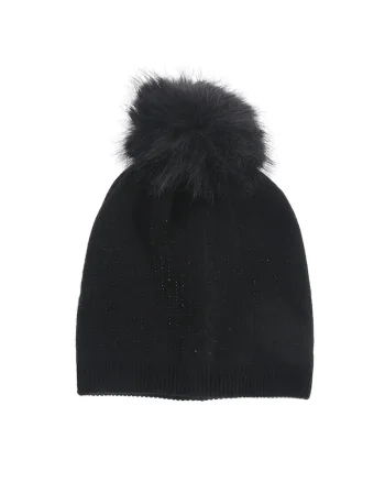 Caciula neagra cu strasuri fine