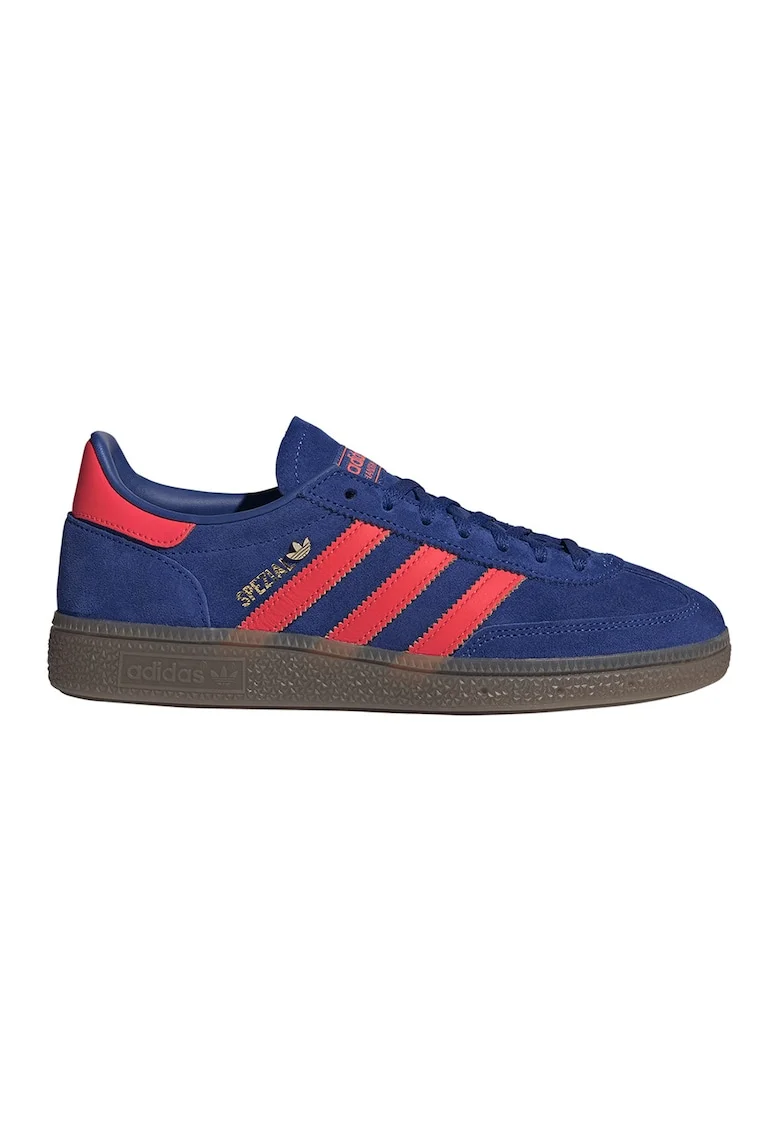 Pantofi din piele si piele intoarsa pentru handbal Spezial, Rosu/Albastru inchis