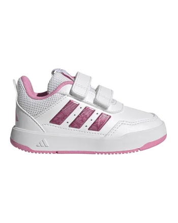 Pantofi sport Tensaur Sport 3.0 de piele ecologica cu velcro, Alb optic/Roz pal