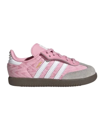 Pantofi sport Samba de piele si piele intoarsa, Roz/Gri/Alb optic