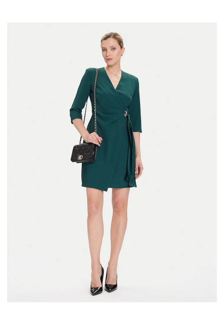 Rochie de cocktail dama  verde, din material de calitate,