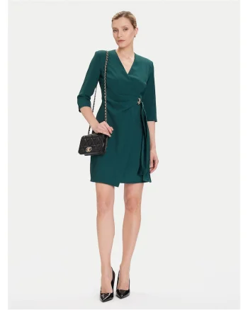 Rochie de cocktail dama  verde, din material de calitate,