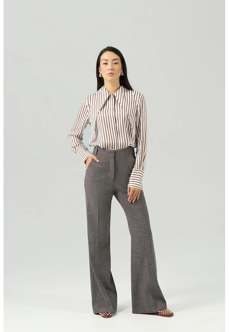 Pantaloni evazati Tempo, Maro taupe
