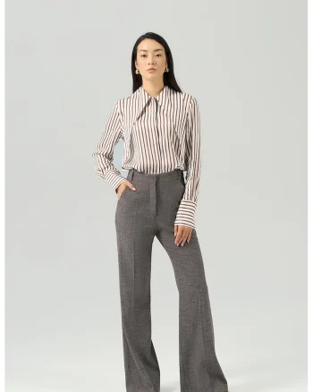 Pantaloni evazati Tempo, Maro taupe