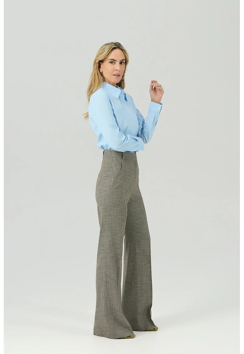 Pantaloni evazati Tempo, Negru/Maro camel