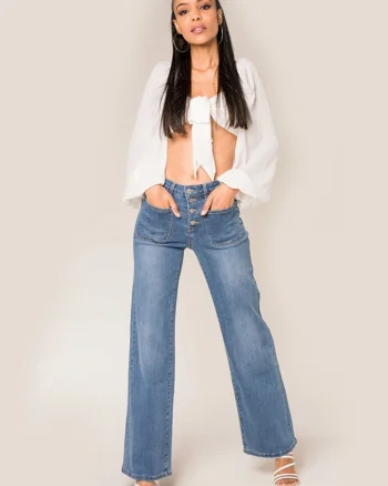 Blugi Dama Evazati  Albastri P139-5 M7 19910, Albastru