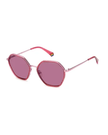 Ochelari de soare hexagonali polarizati - 65448, Roz