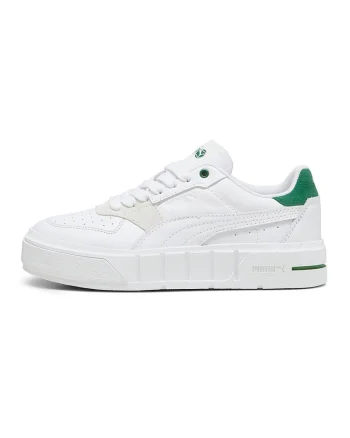 Pantofi sport de piele ecologica si piele Cali Court Match, Alb/Verde