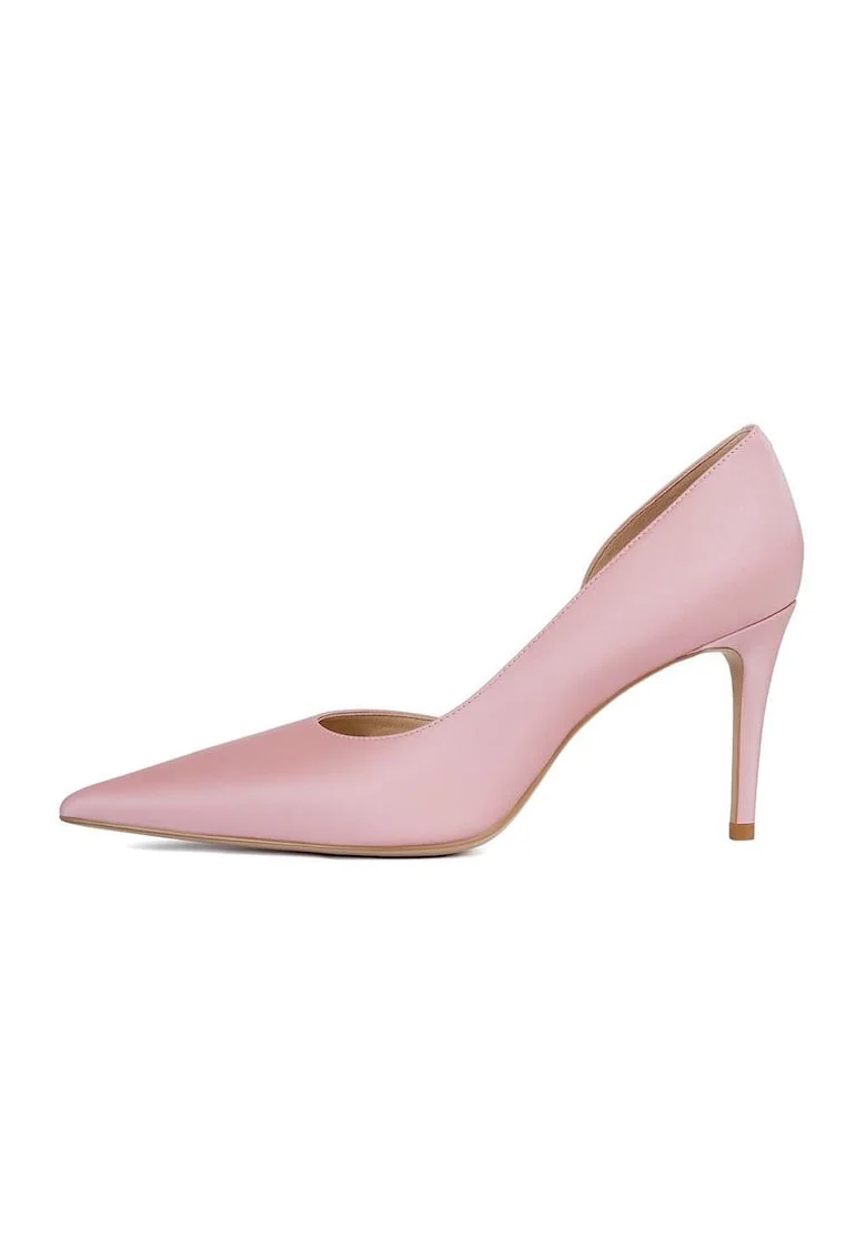 Pantofi din piele D'Orsay, Roz pastel