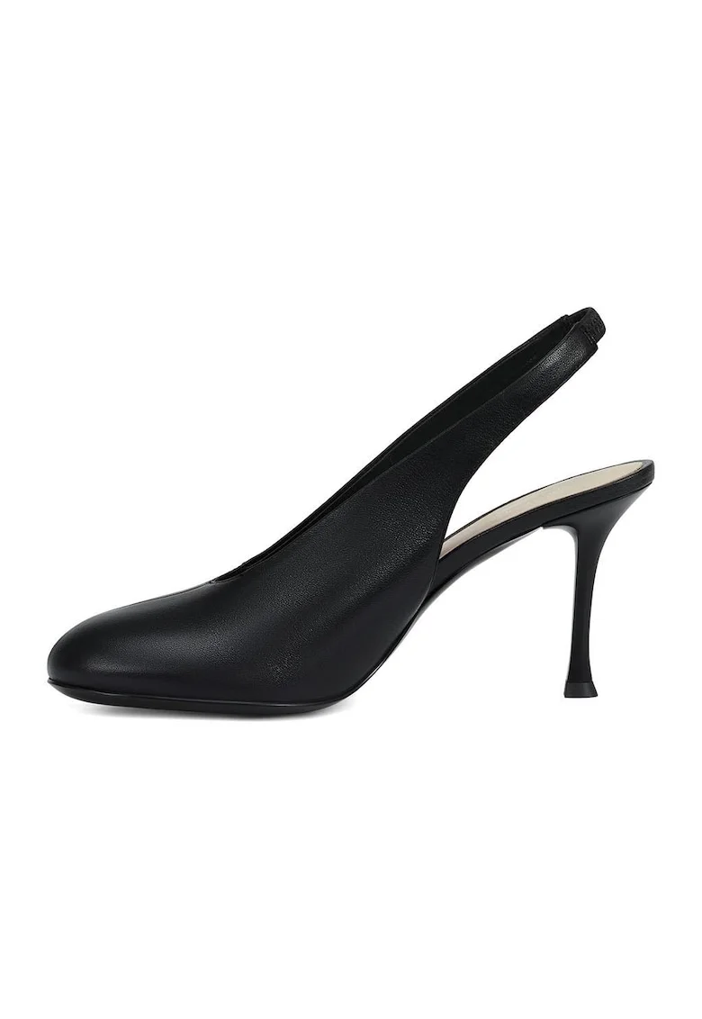 Pantofi slingback din piele, Negru