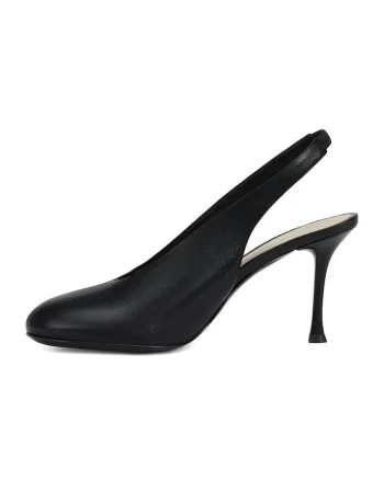 Pantofi slingback din piele, Negru