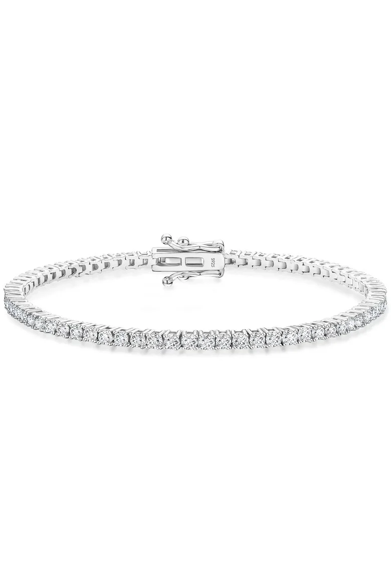 Bratara tennis,  argint 925, pietre moissanite 2 mm, 16 cm