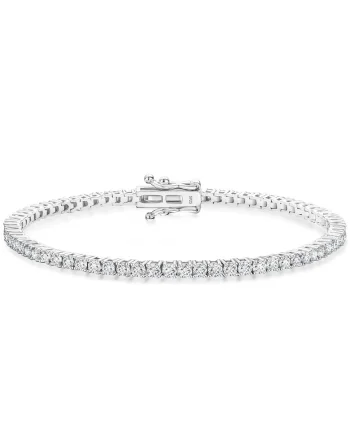 Bratara tennis,  argint 925, pietre moissanite 2 mm, 16 cm