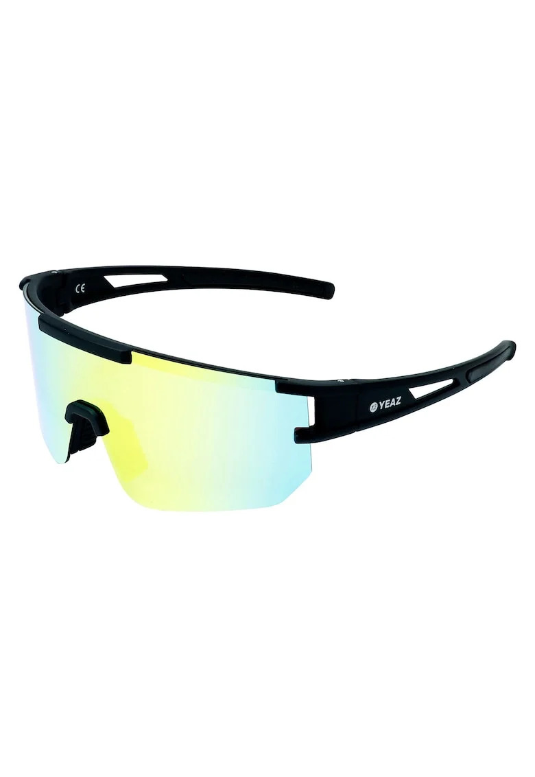 Ochelari de soare wrap unisex cu lentile oglinda Sunspark, Galben