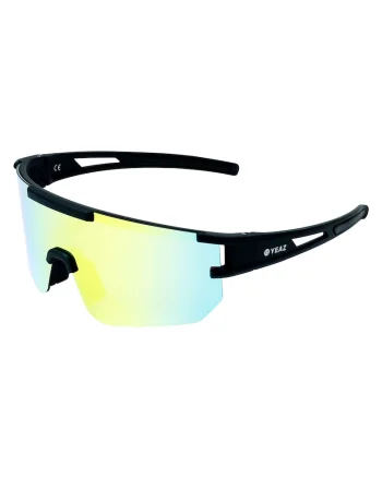 Ochelari de soare wrap unisex cu lentile oglinda Sunspark, Galben