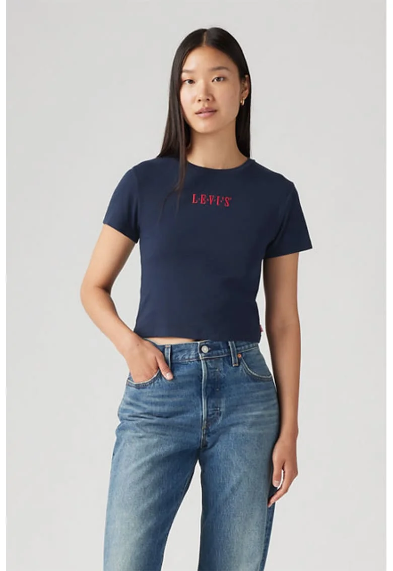 Tricou crop Essential, Bleumarin