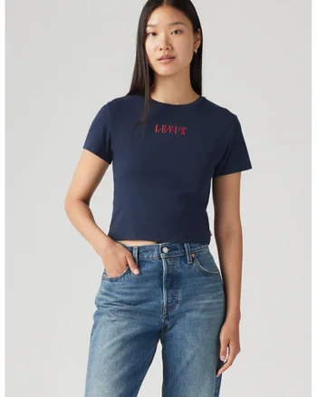 Tricou crop Essential, Bleumarin