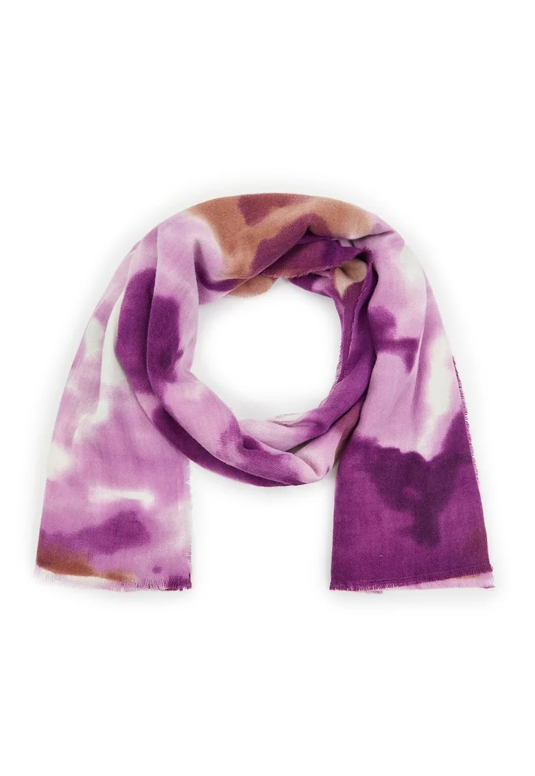 Fular cu model, Alb/Violet