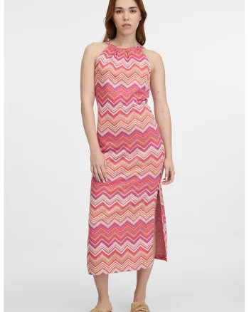 Rochie midi cu situri laterale, Multicolor