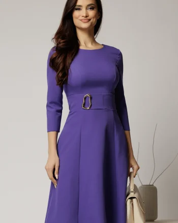 Rochie DY Fashion mov clos cu detaliu pe talie
