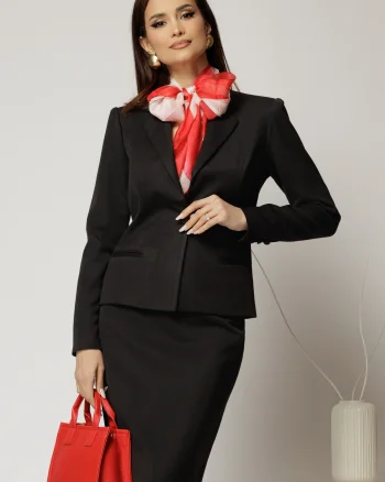 Compleu DY Fashion negru clasic din sacou si fusta office