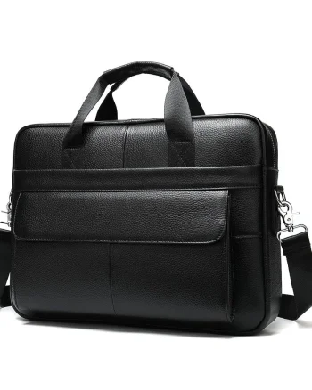 Servieta pentru barbati, Fay GT1054, piele naturala, negru