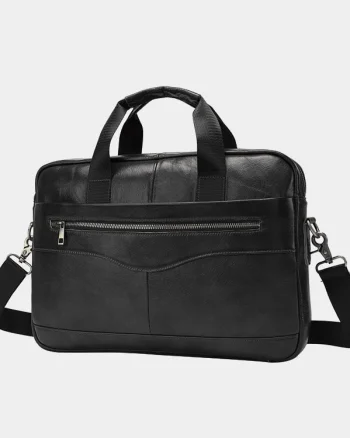 Servieta pentru barbati, Teddy GT1305, piele naturala, Negru