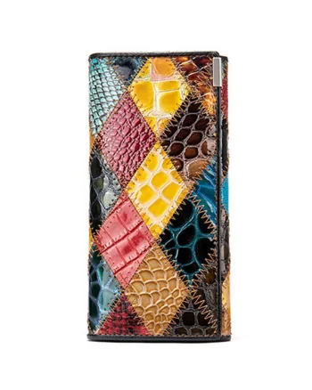Portofel dama Candence PT1154, piele naturala, model multicolor