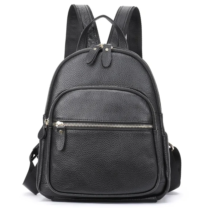 Rucsac pentru dama, Abana GT2005, piele naturala, Negru