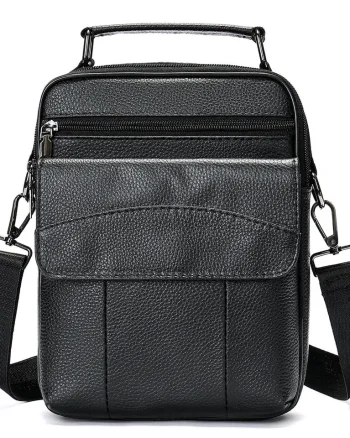 Geanta barbati, Boris GT2244, piele naturala, Negru