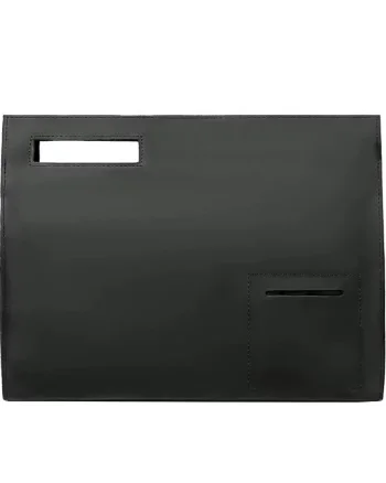 Servieta unisex, Adalbert GT3105, piele naturala, Negru