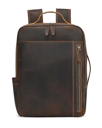 Rucsac pentru barbati, Elsiel GT3318, piele naturala, Maro