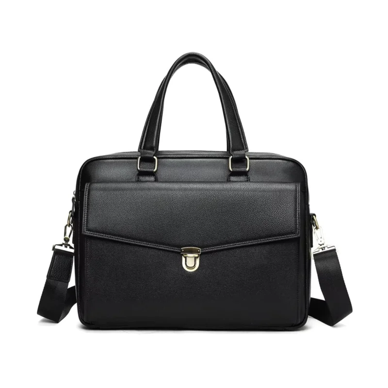 Servieta pentru barbati, Dael GT3283, piele naturala, Negru