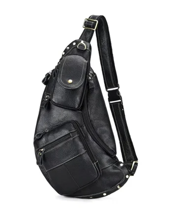 Geanta pentru barbati, Thorian GT3307, piele naturala, Negru