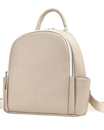 Rucsac dama, Marinela GT3848, piele naturala, Crem
