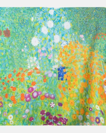 Esarfa patrata cu o singura fata imprimata cu reproducere dupa    Camp cu maci   de Claude Monet