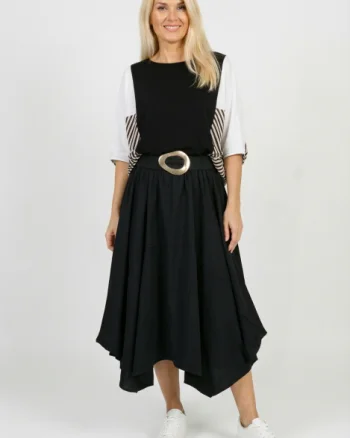 Fusta midi cu colturi, din vascoza neagra