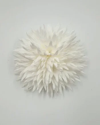 Brosa dama floare textila decorativa, alba