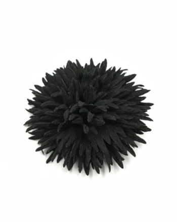 Brosa dama floare textila decorativa, neagra
