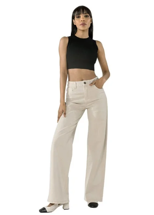 Pantaloni crem Evazati Nina Carter J251-25 M9