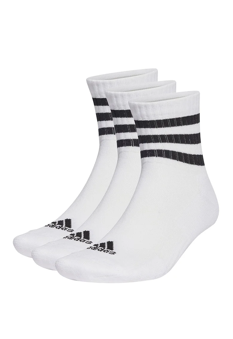 Set de sosete scurte unisex in dungi - 3 perechi, Alb