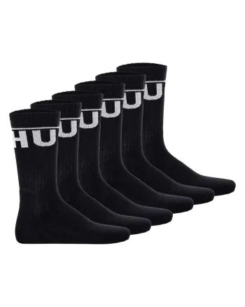 Set de sosete lungi cu logo - 6 perechi, Negru