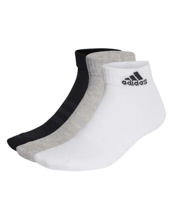Set de sosete scurte unisex cu logo - 3 perechi, Alb/Negru/Gri