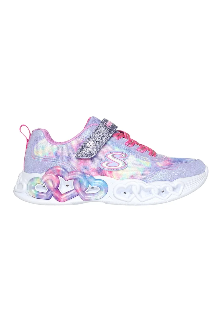 Pantofi sport cu velcro si LED-uri, Multicolor