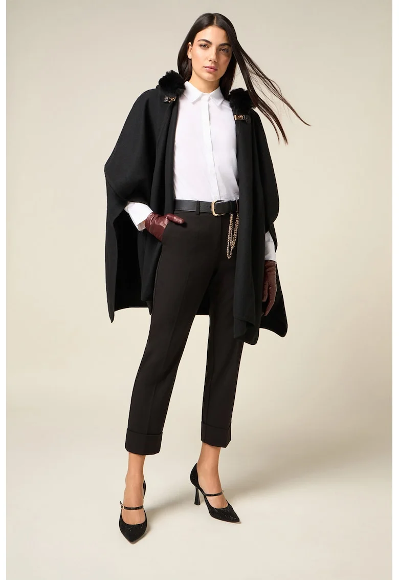 Pantaloni crop regular fit, Maro inchis