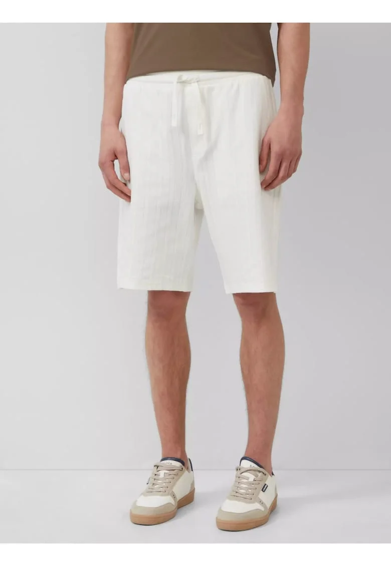 Pantaloni scurti relaxed fit de bumbac cu snur in talie