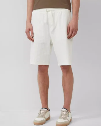 Pantaloni scurti relaxed fit de bumbac cu snur in talie