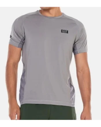 Tricou slim fit cu maneci raglan, Gri
